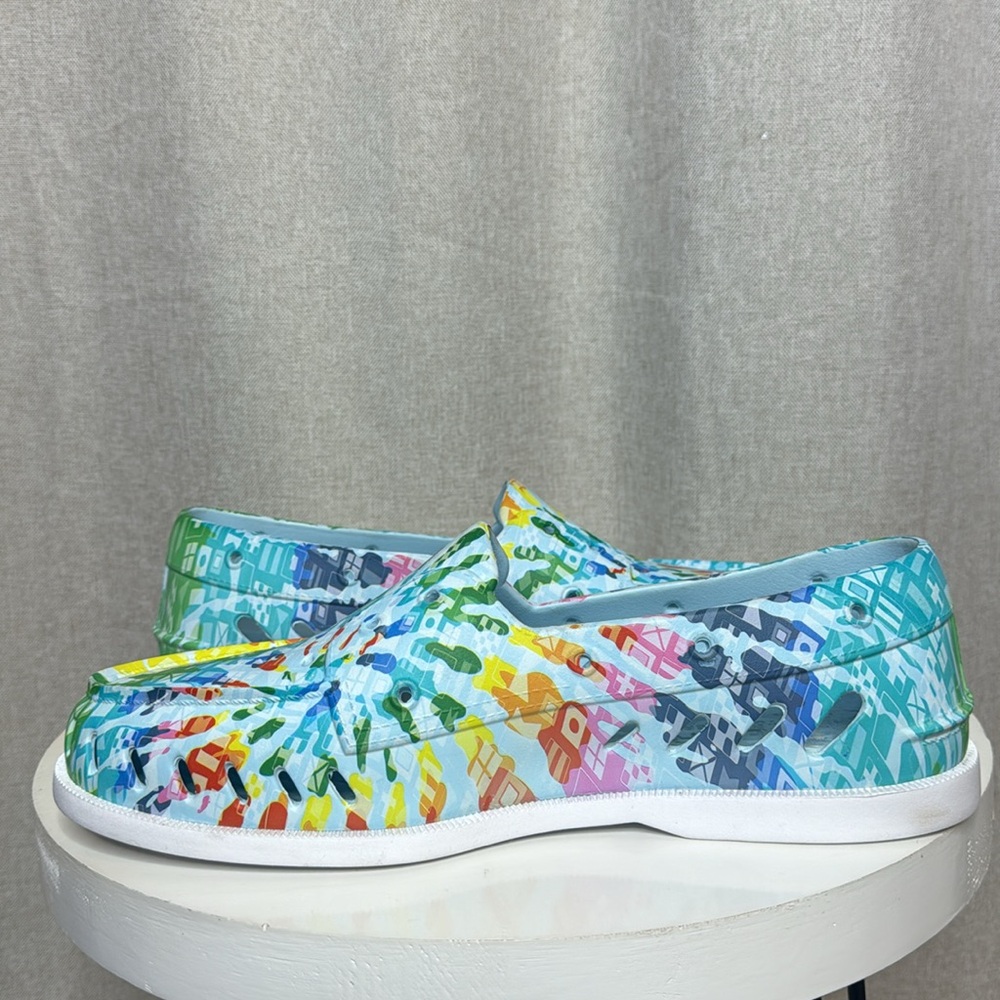 SPERRY TOPSIDER FLOAT BOAT SHOES RAINBOW GRAPHIC MENS SIZE 13 SLIP ON DECK SHOES - Picture 8 of 13